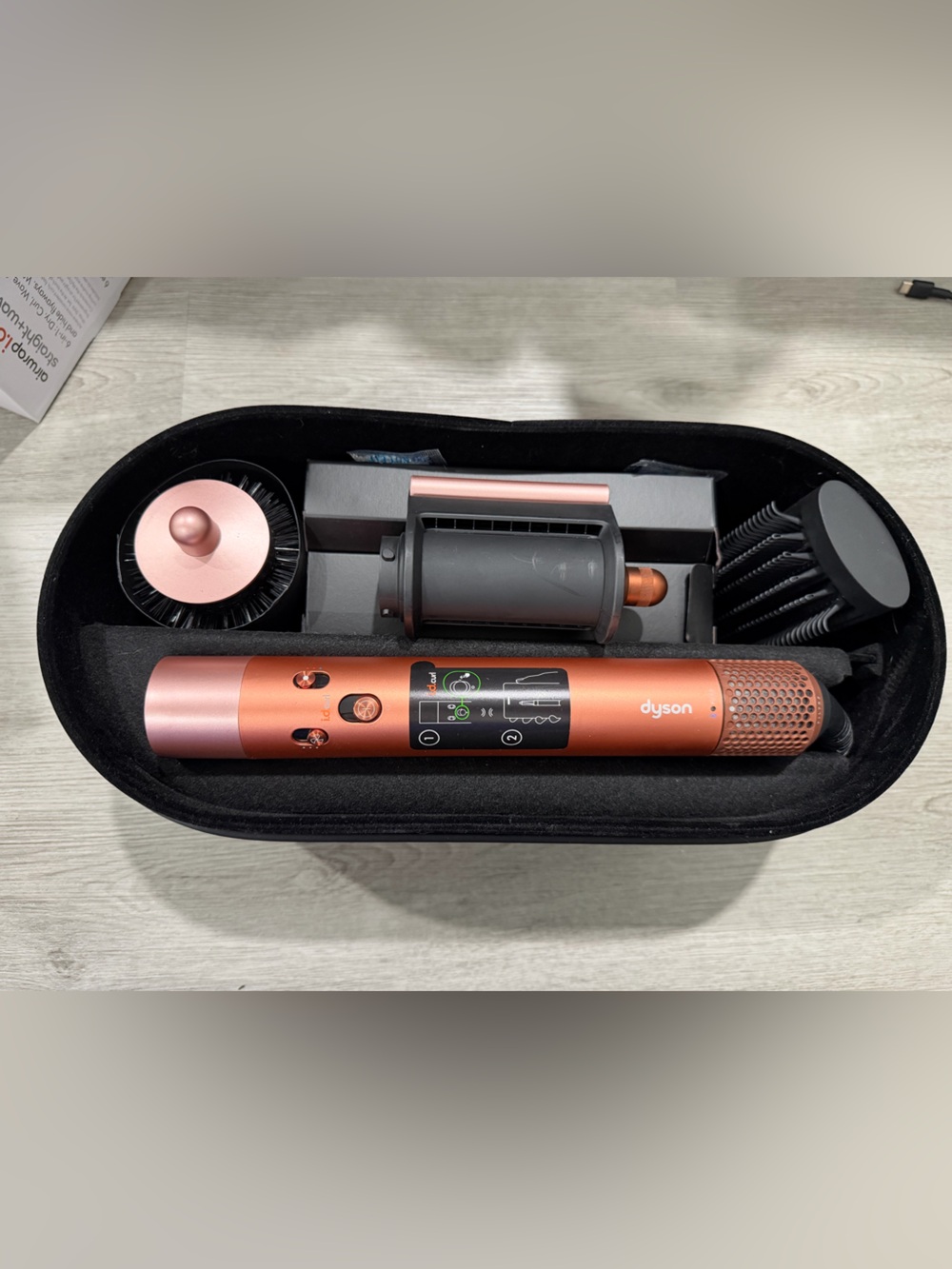 Dyson Airwrap i.d.™Multi-Styler in Amber Silk w/ all attachments GENUINE USED